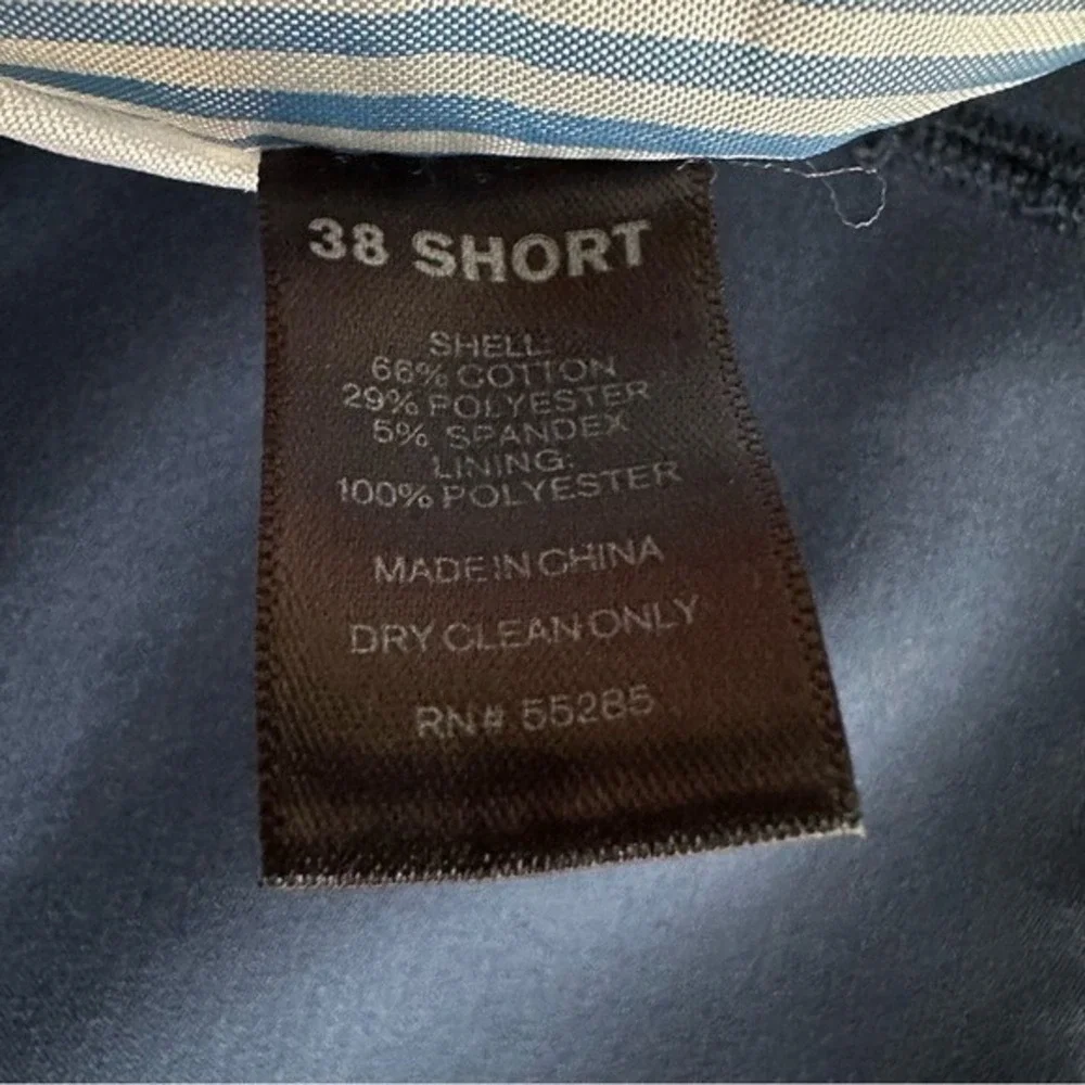 Express Suit Set Pants Blazer Blue Photographer Fitted Preppy Sz 38 Short 30/32